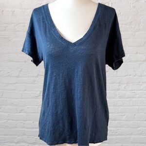 Red Haute Blue top with deep V and back of neck, plus twisted bottom detailing.